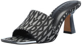 DKNY Women's Pen-Wedge Sandal Flat, Blk/Eggnog, 6.5